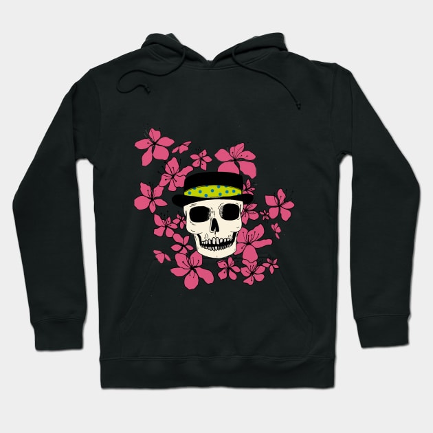 Skull In A Hat Hoodie by Bollocks